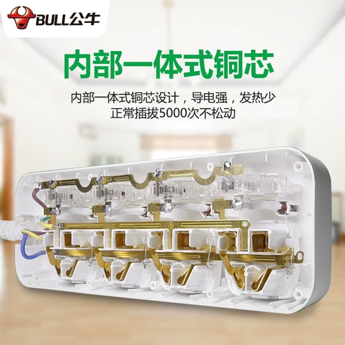 Электрическая заглушка с брендом Bull Brand -IN Home Plug -In Plug -In Pogle Line Line Plug -In Inspection Multifunctional Panel Pory Pory Porous Porous