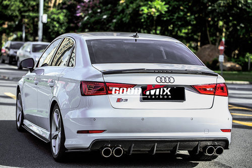 奥迪S3改装包围 S3 Limousine改装MIX款碳纤维小包围尾翼 鸭尾翼 - 图1