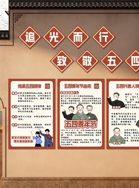 五四青年班级环创教室主题装饰布置觉醒年代文化墙贴画学校布置