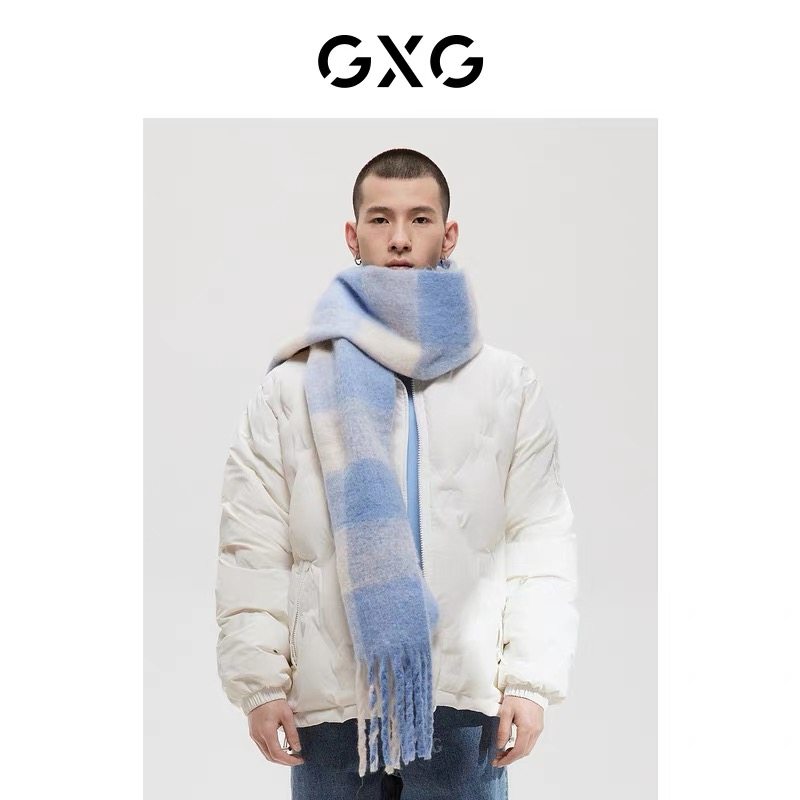 GXG男装商场专柜白色羽绒服潮时尚立领压花冬季新品 GD1111156I