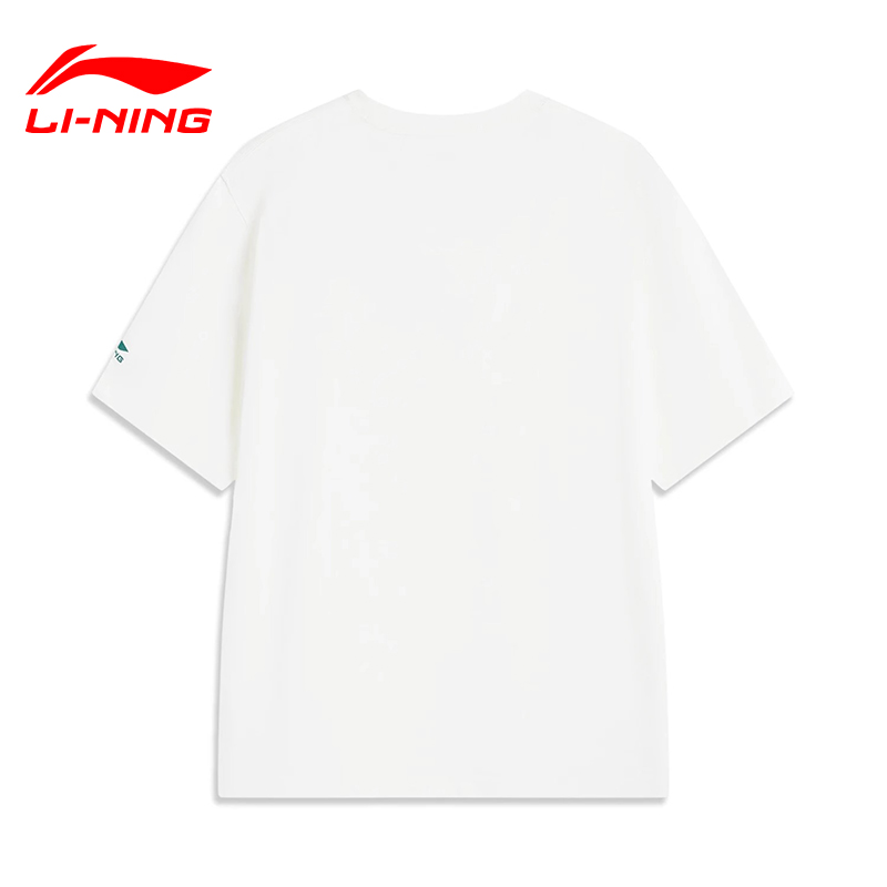 李宁夏季正品运动潮流系列男子凉感舒适休闲透气针织短袖文化衫 - 图2