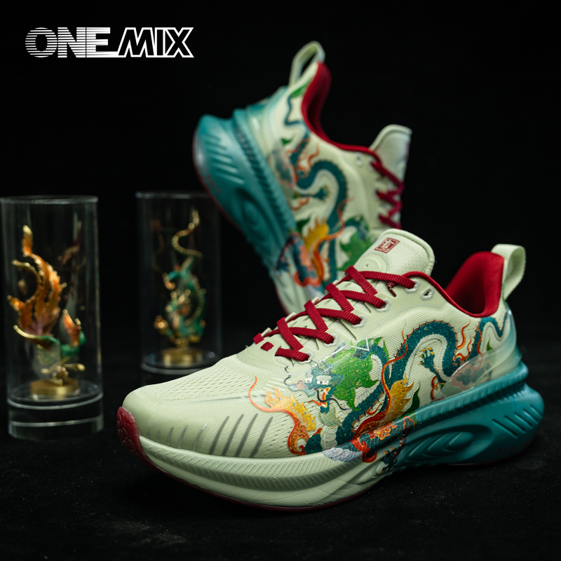 玩觅典藏版跑鞋男士休闲运动鞋减震男鞋官方正品防滑青龙跑步鞋女 - 图2