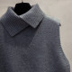 Lapel knitted vest vest layered sweater vest trendy