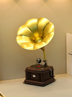 欧式复古留声机摆件怀旧仿古老式留声机橱窗艺术工艺品家居