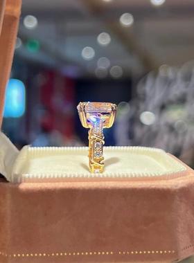 蕾迪大冰糖满钻镶嵌8克拉炫彩冰花切意大利工艺时尚戒指