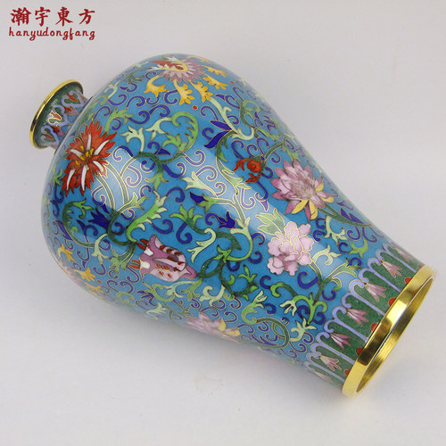 景泰蓝花瓶摆件北京掐丝珐琅工艺品乔迁新居中式家居摆件办公礼品 - 图1