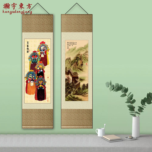 出国送外国人礼品丝绸卷轴画送老外礼物中国传统四川特色熊猫脸谱 - 图2