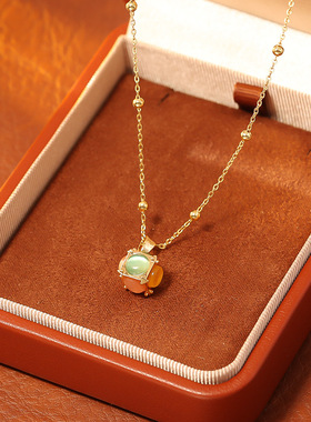 新款时尚气质彩色水晶魔方项链