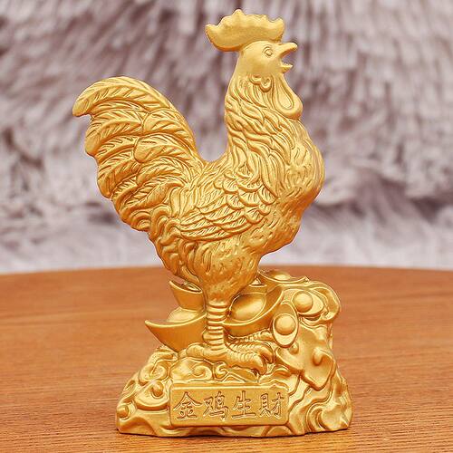 书房十二生肖生财元宝摆件桌面工艺品吉祥如意沙金鸡家居金鸡金属 - 图2
