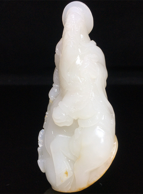 新疆和田玉关羽苏工雕刻白度一级