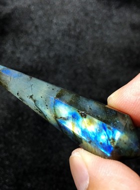 天然水晶吊坠初学者灵摆裸石拉长石蓝月光石项链饰品生日毕业礼物