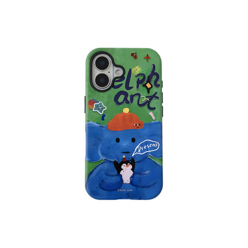 壳壳大世界小众油画小象适用苹果15promax手机壳iPhone16新款14plus磁吸菲林二合一防摔13/12/11女高级感磨砂 - 图3