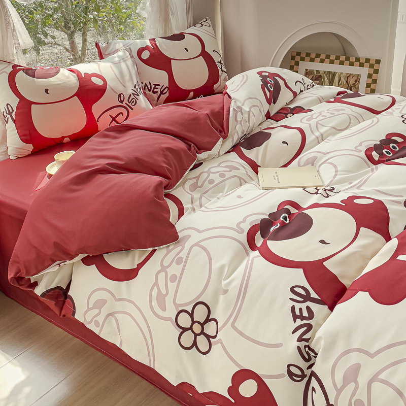 迪士尼水洗棉印花四件套亲肤床上四件套被套床单三件套学生宿舍