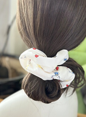 hellokitty大肠圈红苹果布艺发绳