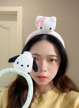 凯蒂猫毛绒玩偶少女头箍毛绒