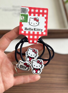 凯蒂猫红色BB发夹可爱发圈皮筋