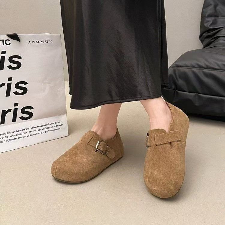 品牌真皮厚底内增高全包勃肯鞋女2025秋新款一脚蹬乐福鞋豆豆鞋子,淘宝优惠券,粉丝福利购,淘宝优惠卷