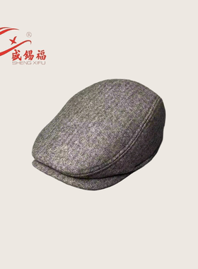 复古男女秋冬潮流时尚百搭灰色仿麻经典鸭舌帽