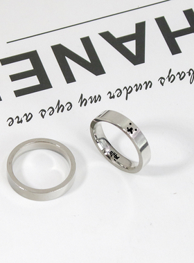 边伯贤小表情戒指项链男日韩百搭定制刻字钛钢情侣男女简约吊坠潮