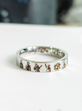 男女通用钛钢日韩免费刻字戒指