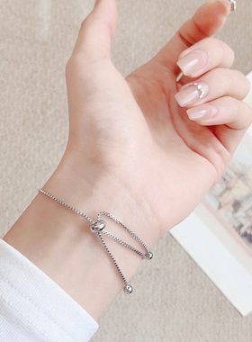 蝴蝶结抽拉手链女款轻奢小众精致