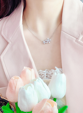 甜美花朵项链女款2024新款森系