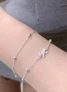 双层蝴蝶结手链女款轻奢小众精致