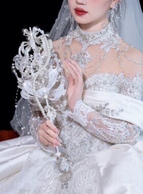 权杖手捧花成品婚礼diy材料水晶公主高级新娘重工新婚礼盒婚纱