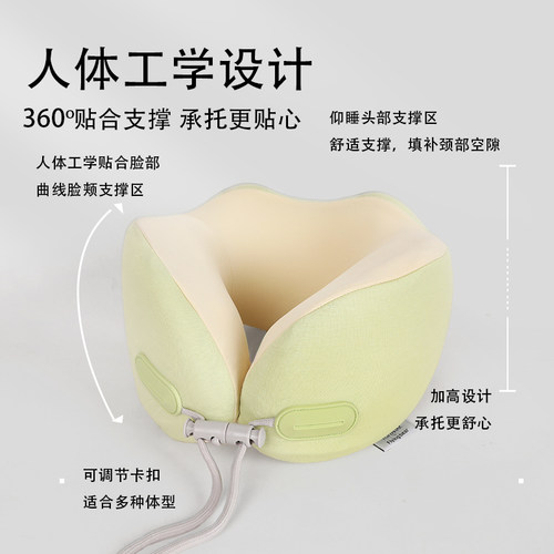 TOPENTAR记忆棉U型枕旅行出行便携护颈枕飞机坐车高铁U形脖枕枕头 - 图1