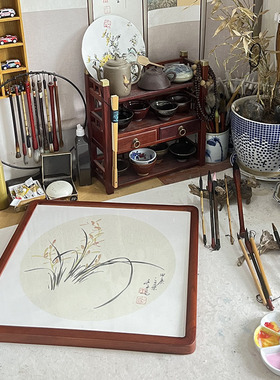 兰花客厅卧室玄关装饰挂画百燕堂