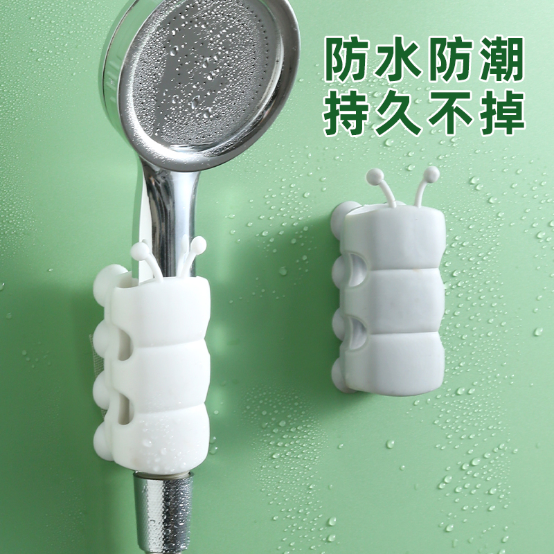 花洒支架硅胶免打孔淋浴头配件吸盘喷头可移动花晒固定神器挂架座-图2