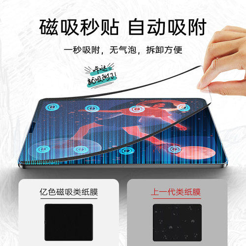 亿色适用于ipad类纸膜air5磁吸书写膜2022苹果pro11可拆卸高清air5绘画平板8.3寸12.9类2021磨砂air4钢化膜全 - 图1