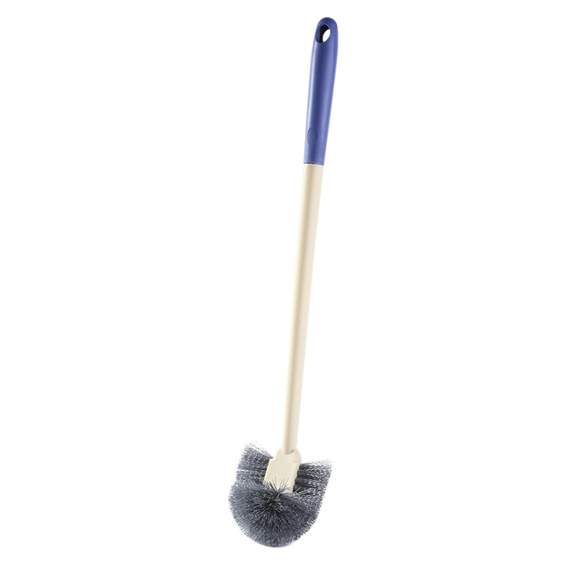 Wall-mounted long-handled toilet brush with no dead ends