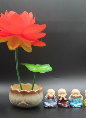 仿真荷花莲花假花供佛佛堂家居装饰工艺品客厅玄关电视酒柜小摆件