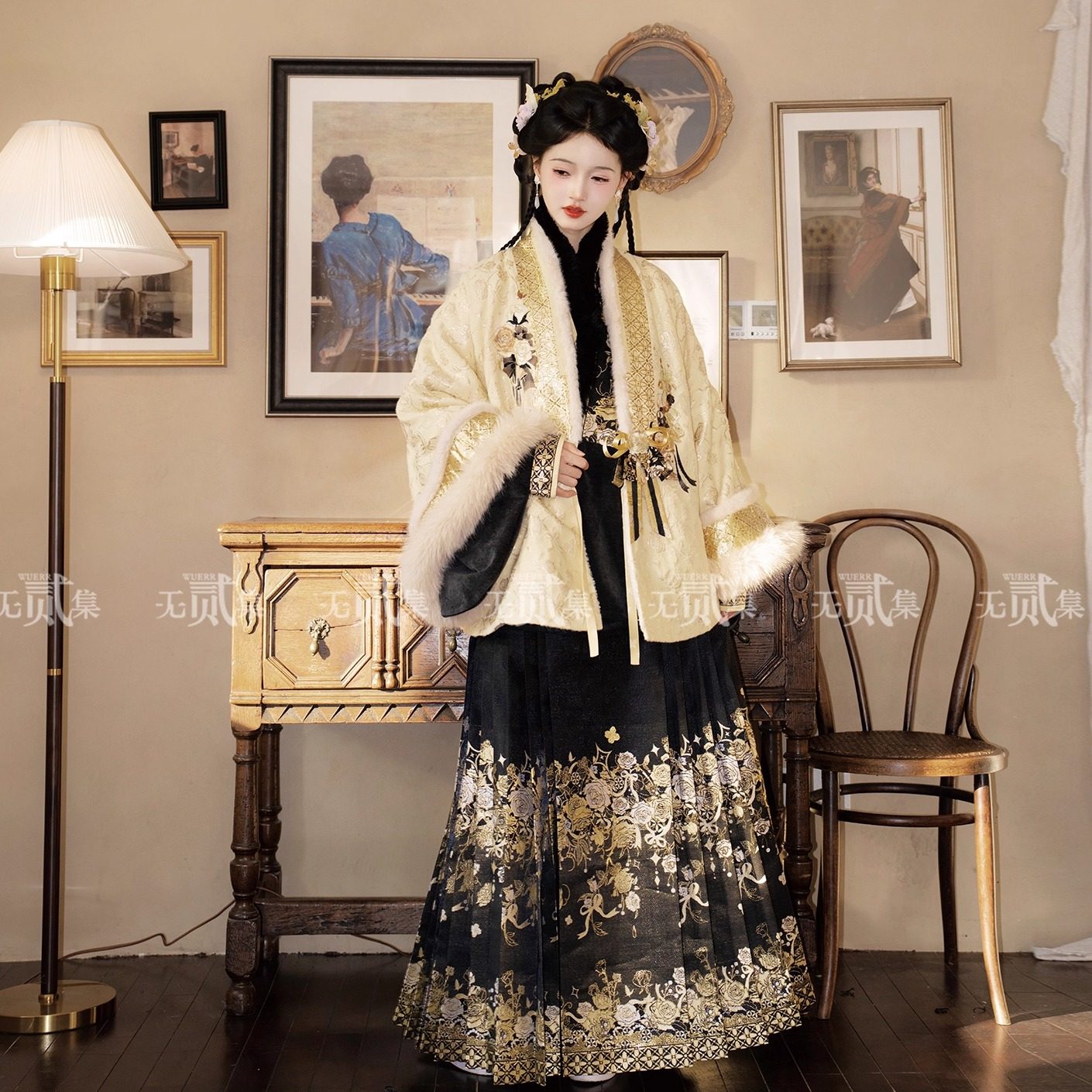 无贰集【月光手信】明制对交短袄玫瑰马面裙黄黑日常通勤秋冬汉服,淘宝优惠券,粉丝福利购,淘宝优惠卷