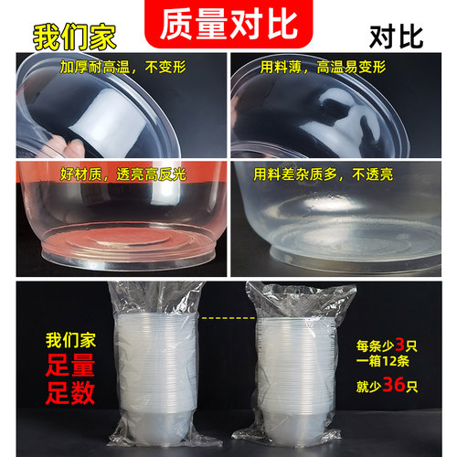一次性碗塑料小碗外卖餐具打包套装圆形家用餐盒冰粉打包饭盒商用 - 图0