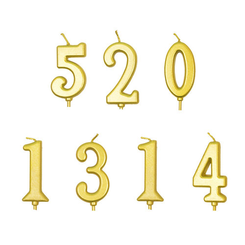 金色数字蜡烛无烟儿童成人气氛蛋糕装饰0到9盒装生日婚礼派对用品 - 图2