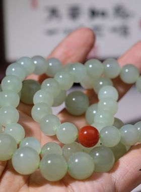 住朴圆珠手串和田玉晴水细油