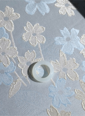 住朴-和田玉白玉戒指俄料指环圈口13.5#