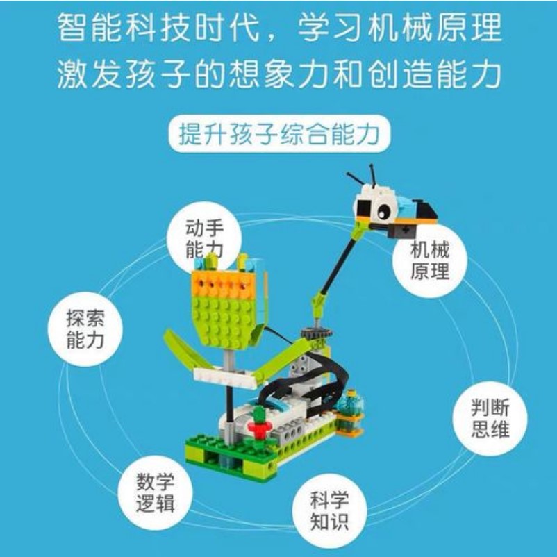 WEDO2.0兼容某高45300少儿机器人编程套装教具创意小颗粒智能积木-图0