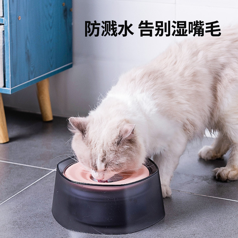 猫碗防玩水狗碗防打翻不湿嘴宠物饮水机水碗浮水碗狗狗水盆大容量 - 图1