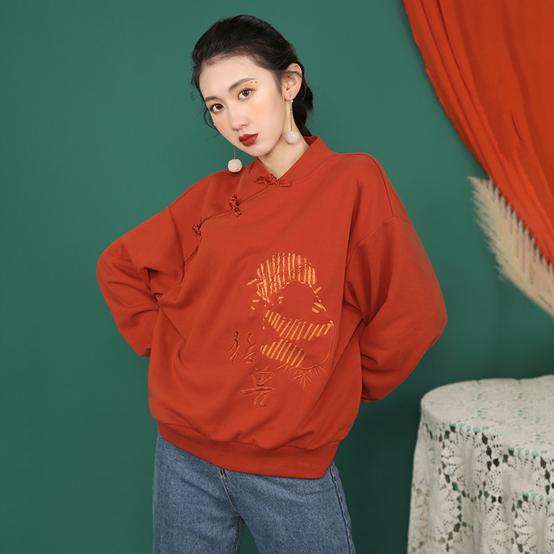 拜年服唐装女中国风改良中式上衣汉服新中式女装新年战袍国风卫衣