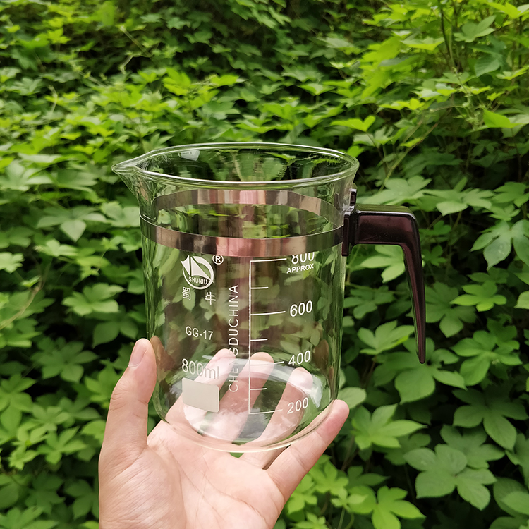 蜀牛玻璃塑柄烧杯500ml/800ml/1000ml量杯带刻度耐高温厚料可加热,淘宝优惠券,粉丝福利购,淘宝优惠卷