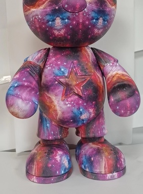 电镀泰迪熊主题摆件酒吧样板房商场大摆件星际熊潮流轻奢手办摆件