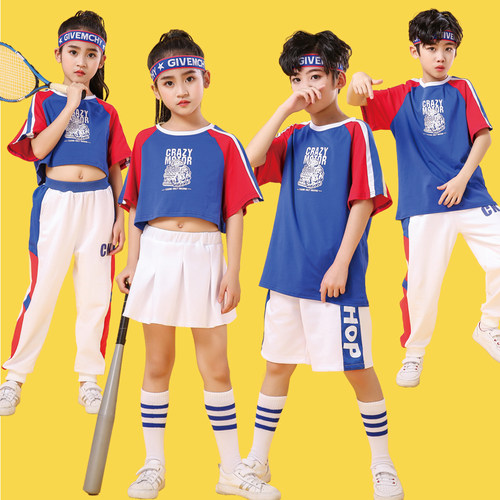 六一儿童啦啦队操表演出服装中小学生运动会开幕方阵足球男女班服 - 图0