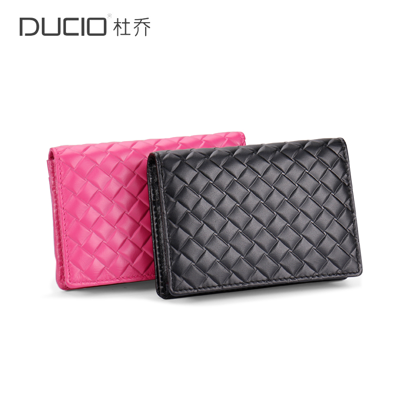 ducio杜乔旗舰店名片夹男士商务真皮卡包女式牛皮大容量信用卡定制名片盒证件位小0