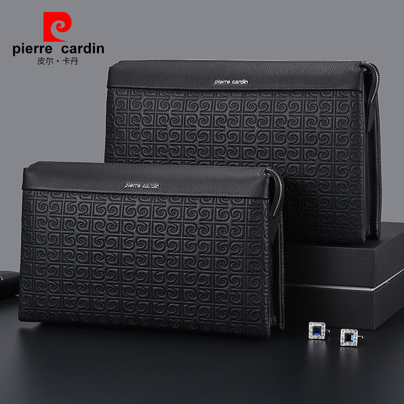 皮尔卡丹真皮软商务手拿包男夹包 黛碧箱包男士包袋