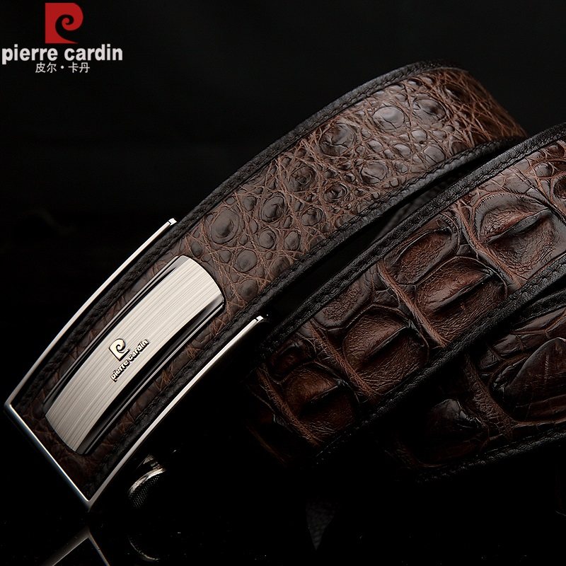 皮尔卡丹男士养殖鳄鱼皮潮牛皮裤带 黛碧箱包腰带/皮带/腰链