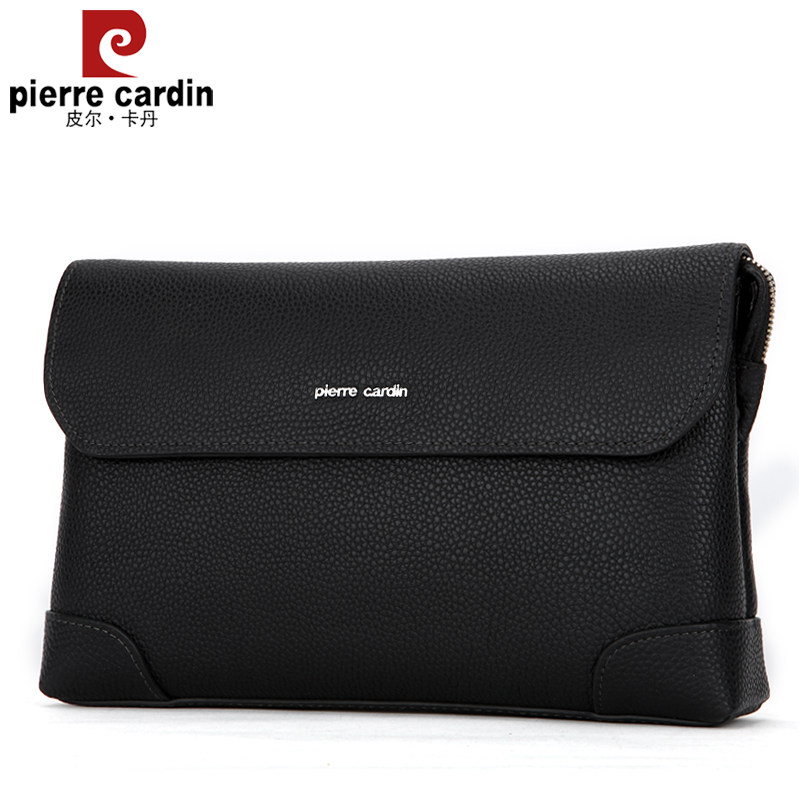 皮尔卡丹真皮商务软大容量潮手拿包 黛碧箱包男士包袋