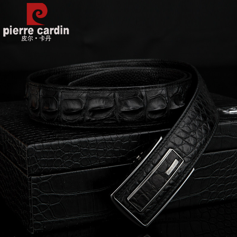 皮尔卡丹男士养殖鳄鱼皮潮牛皮裤带 黛碧箱包腰带/皮带/腰链